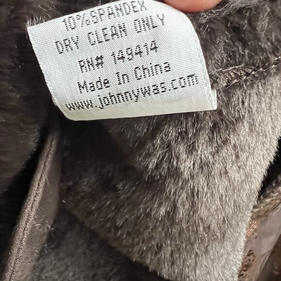Johnny Was NWOT Lasei Faux Suede Fur Print Coat Brown Vegan XXL 2XL Boho Holiday - Picture 8 of 8